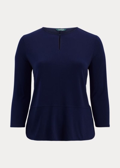 Top Ralph Lauren Keyhole Stretch Jersey Mulher 63495-KPRQ